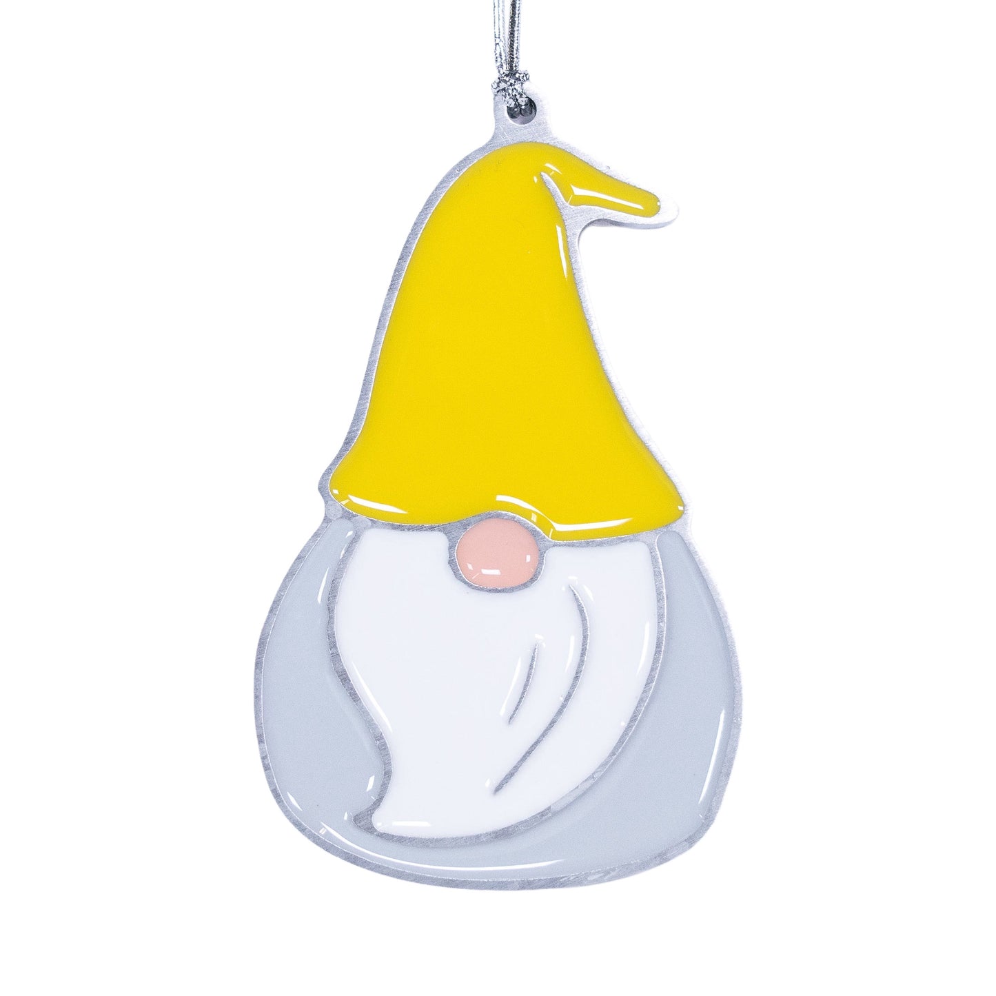 Gnome Christmas Ornament Yellow Grey