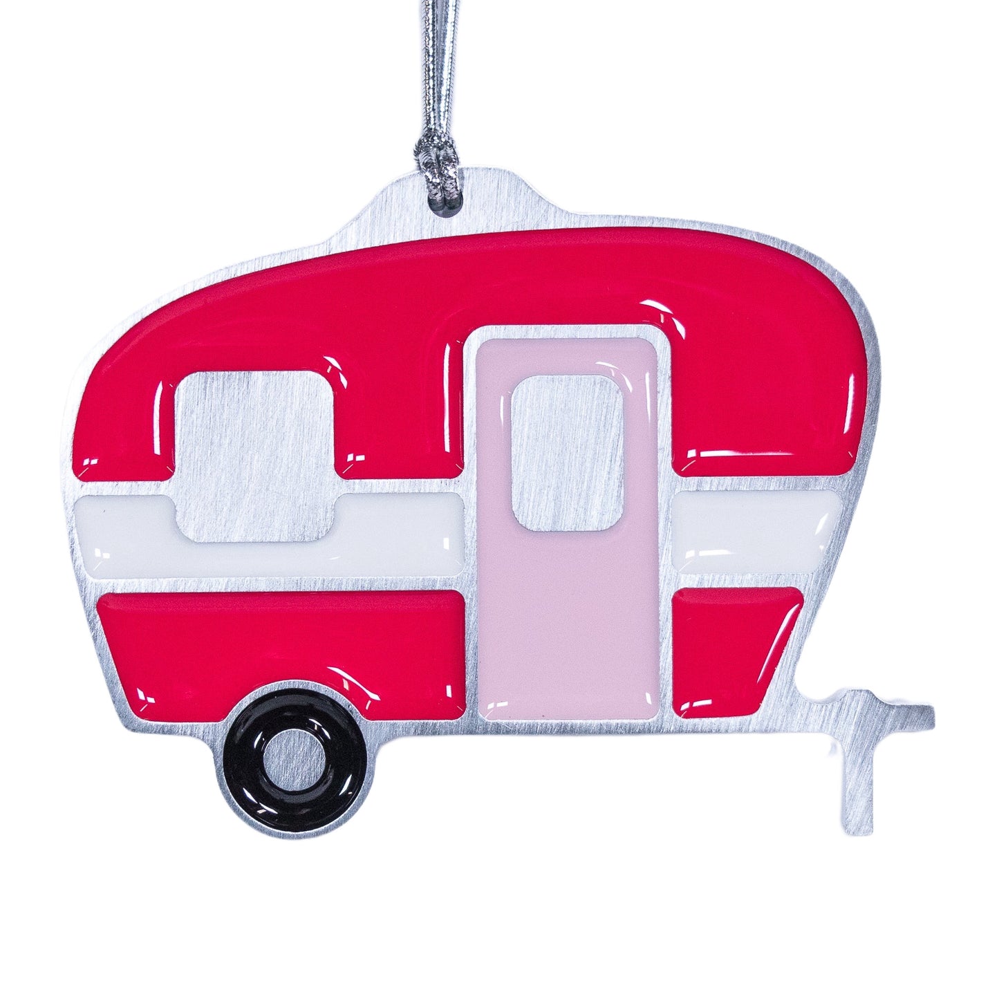 Camper Christmas Ornament Hot Pink