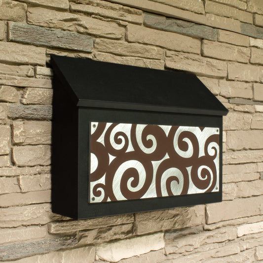 Abstract Wall Mount Spiral Mailbox - Horizontal
