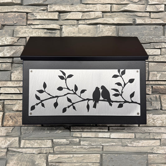 Bird Lovers Wall Mount Mailbox - Horizontal