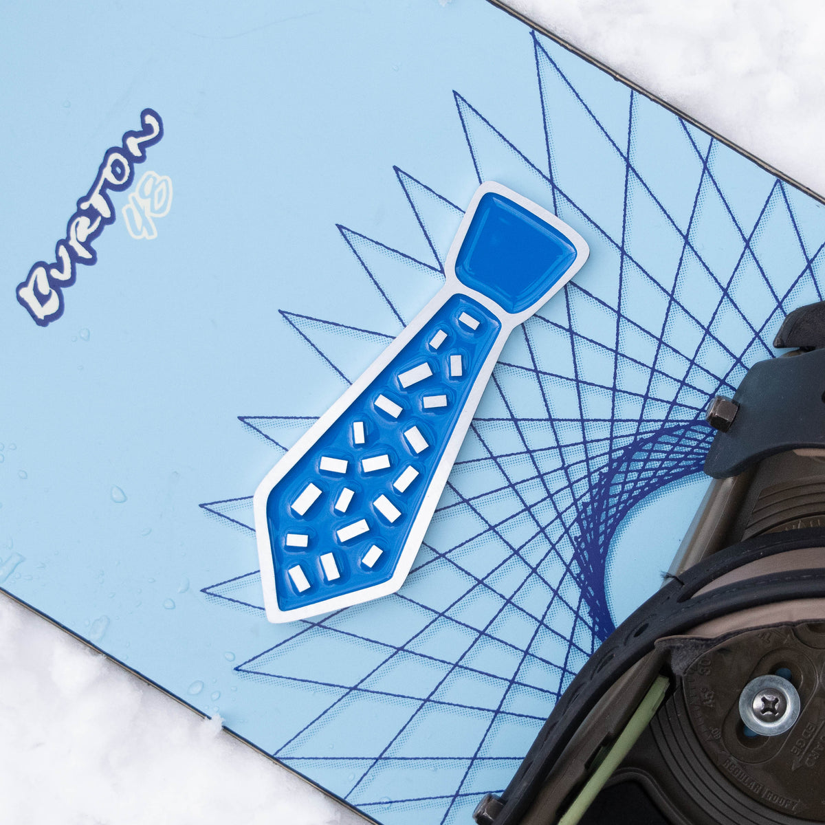 Neck Tie Snowboard Stomp Pad Blue Modish Metal Art