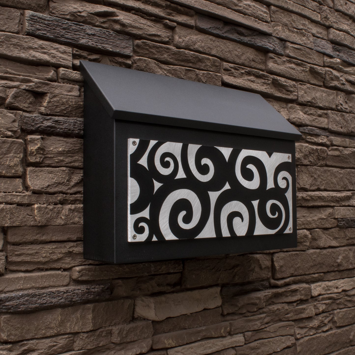 Abstract Wall Mount Spiral Mailbox - Horizontal