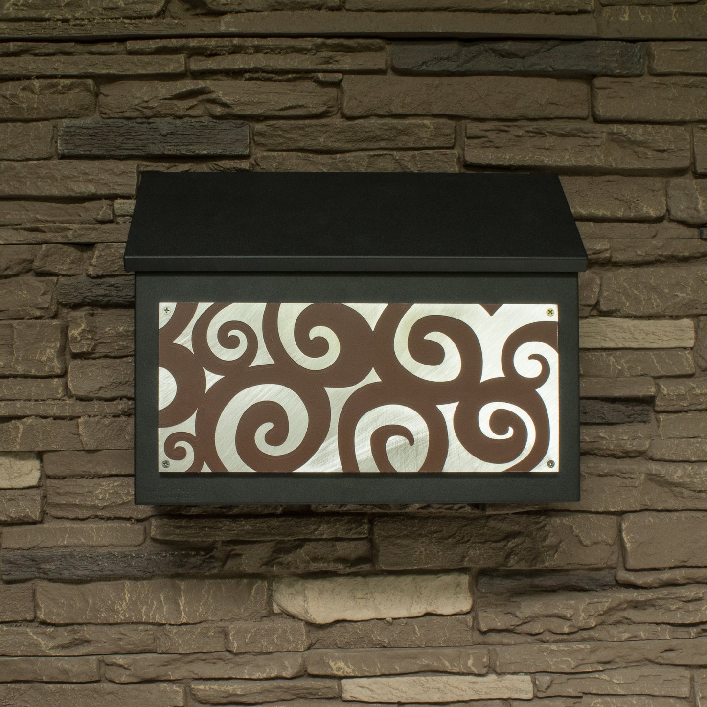 Abstract Wall Mount Spiral Mailbox - Horizontal