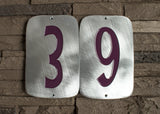 Retro House Numbers in Brushed Aluminum