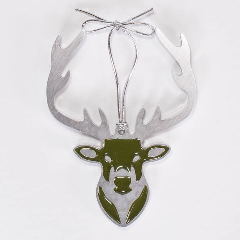 Deer Christmas Ornament Olive Green
