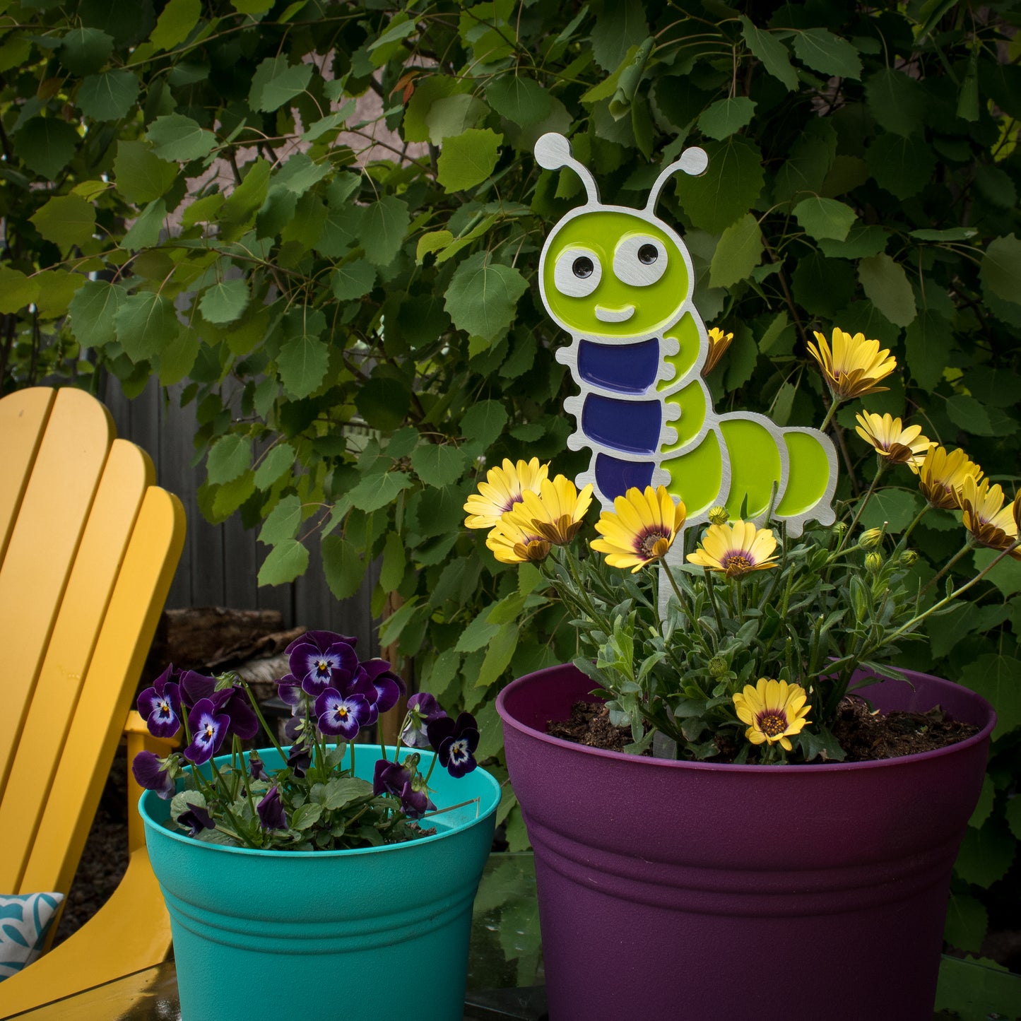 Caterpillar Garden Art