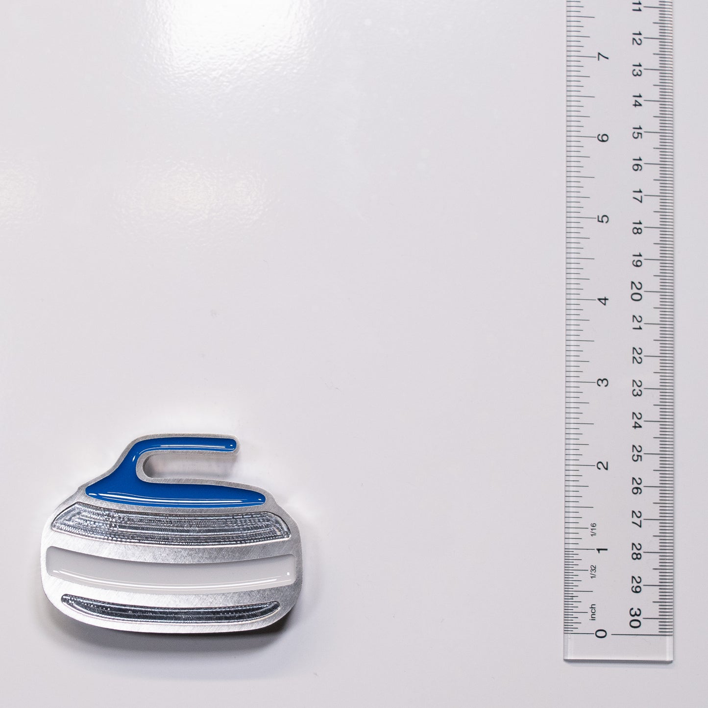 Curling Rock Magnet Blue