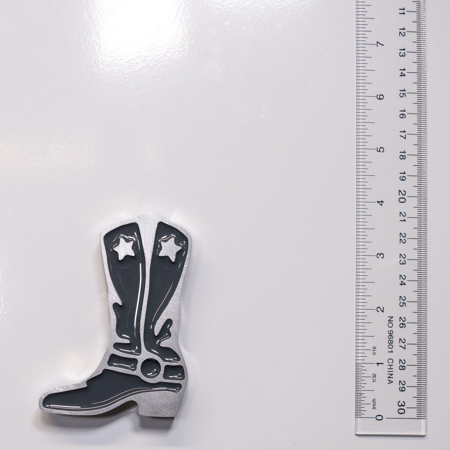Cowboy Boot Magnet Grey