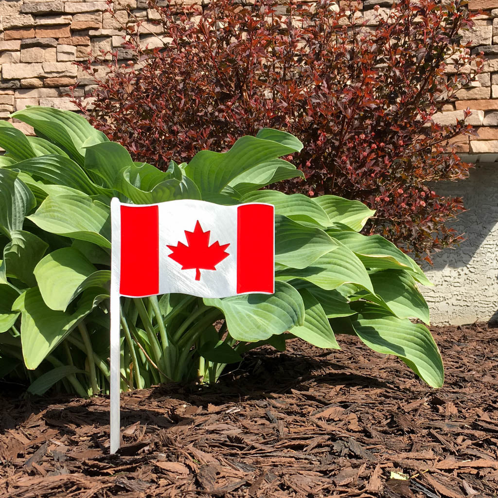Canadian Flag Garden Art