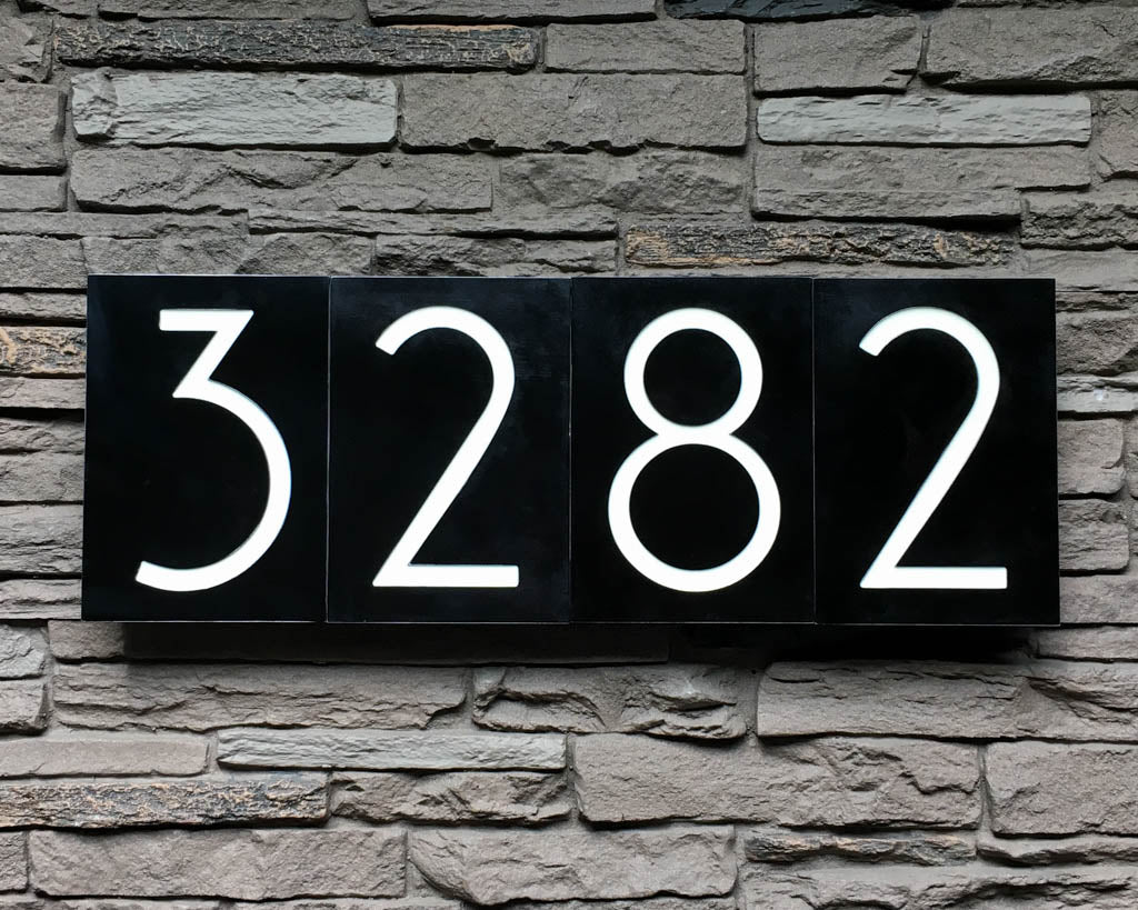Mid Century Modern House Numbers in Patina Finish