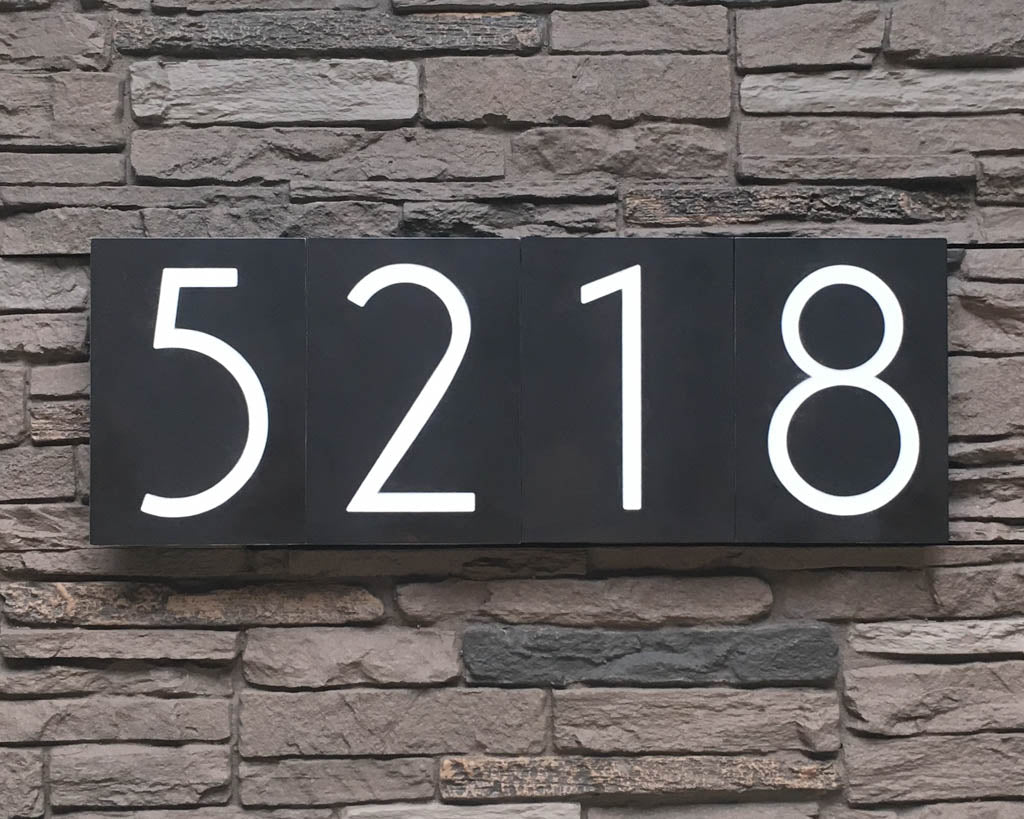 Mid Century Modern House Numbers in Patina Finish