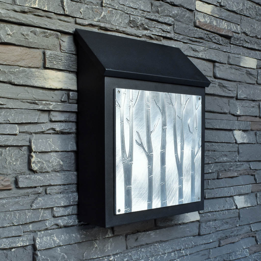 Birch Tree Wall Mount Mailbox - Vertical