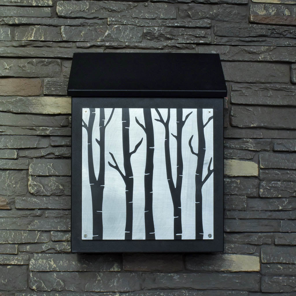Birch Tree Wall Mount Mailbox - Vertical