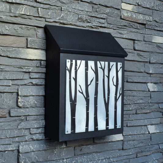 Birch Tree Wall Mount Mailbox - Vertical