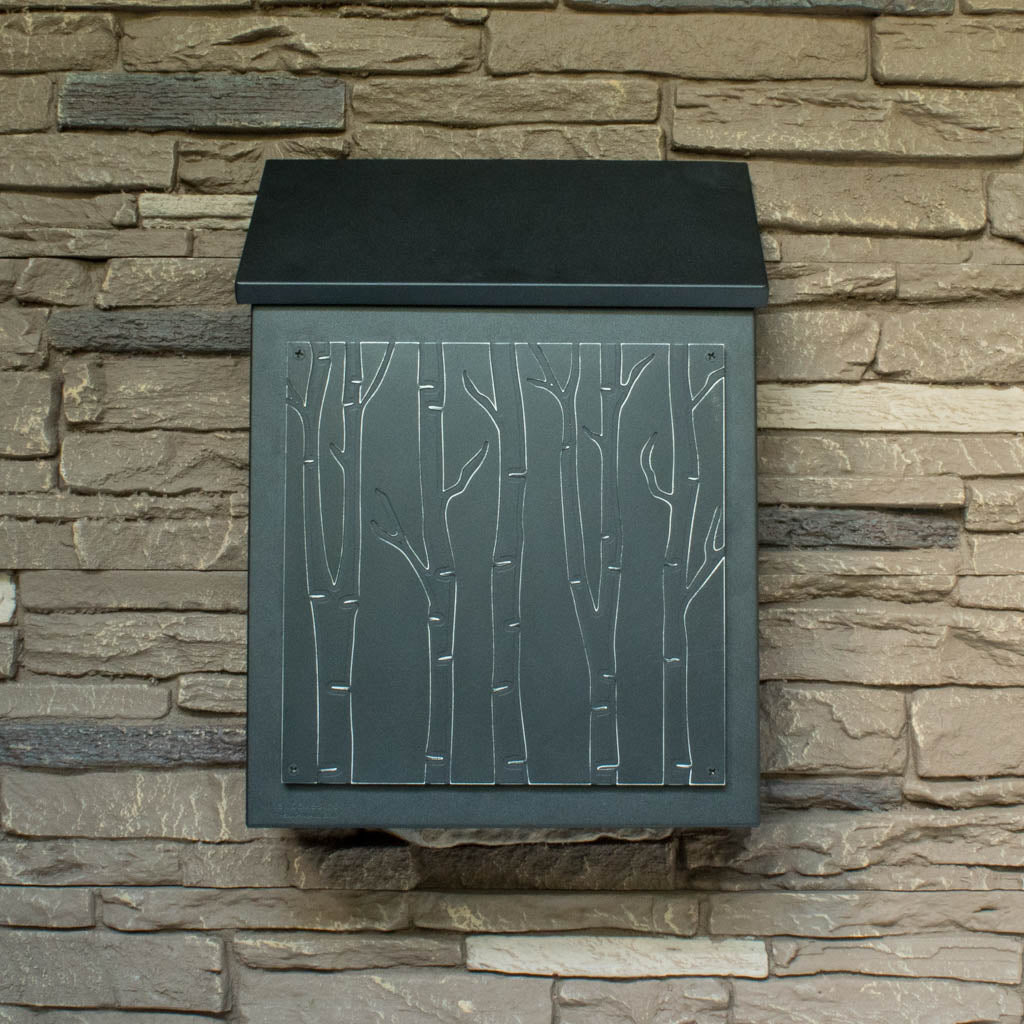 Birch Tree Wall Mount Mailbox - Vertical