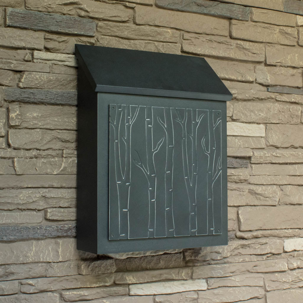 Birch Tree Wall Mount Mailbox - Vertical