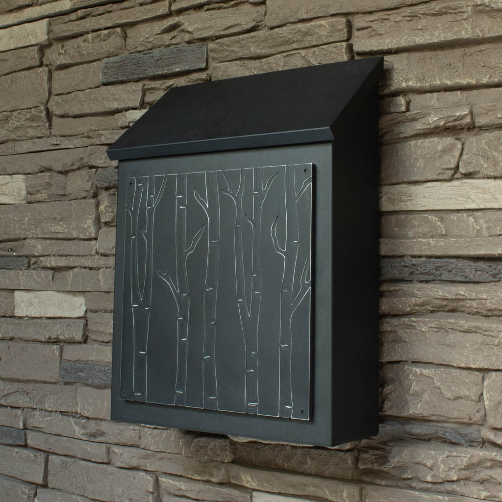 Birch Tree Wall Mount Mailbox - Vertical