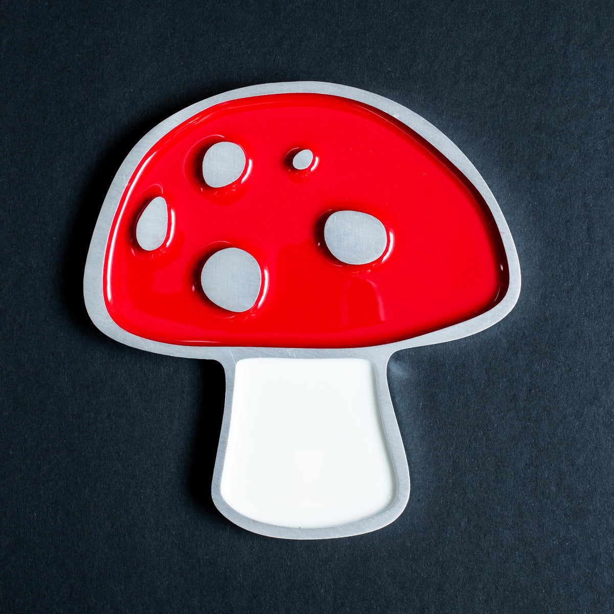 Mushroom Snowboard Stomp Pad Red Modish Metal Art