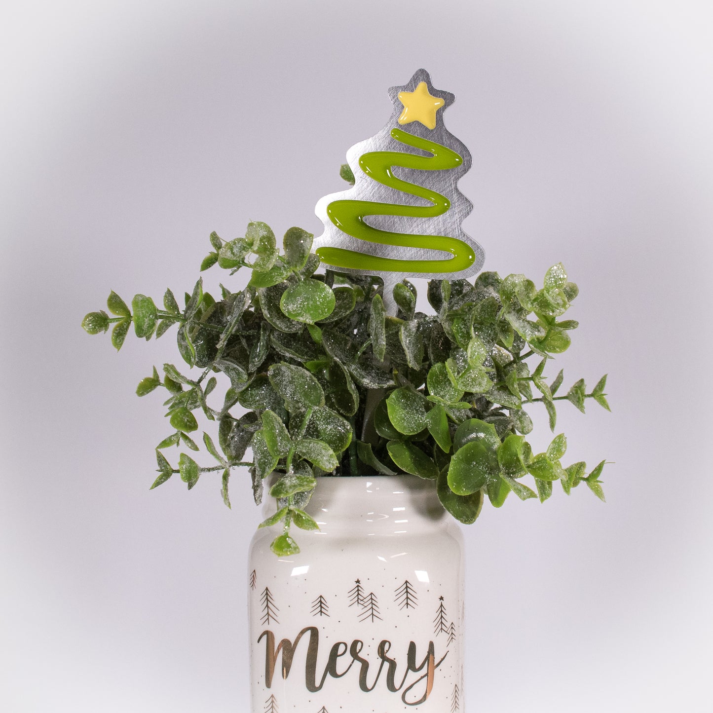 Christmas Tree Planter Poke Lime Green