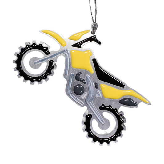 Dirt Bike Ornament Yellow