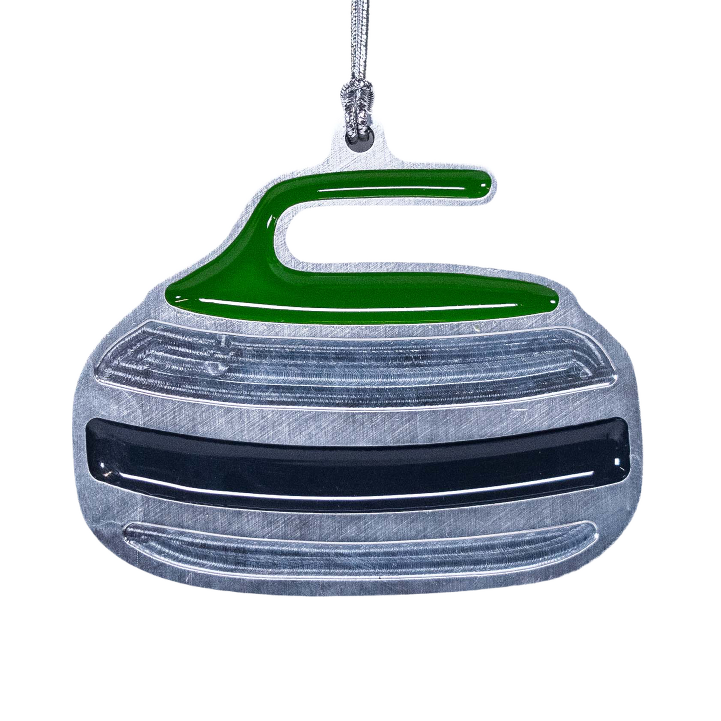 Curling Rock Christmas Ornament Green