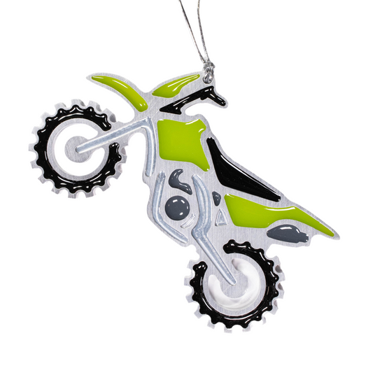 Dirt Bike Ornament Green