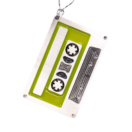 Cassette Tape Christmas Ornament Green