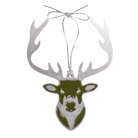 Deer Christmas Ornament Olive Green