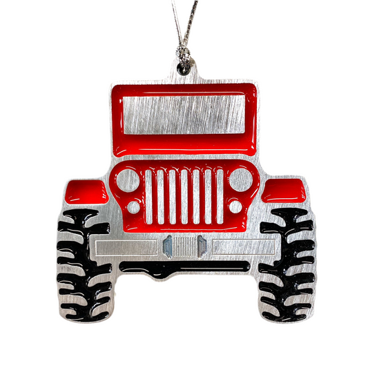 Jeep Christmas Ornament Red