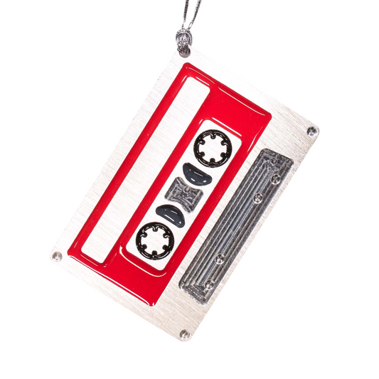 Cassette Tape Christmas Ornament Red