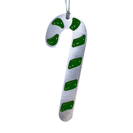 Candy Cane Christmas Ornament Green