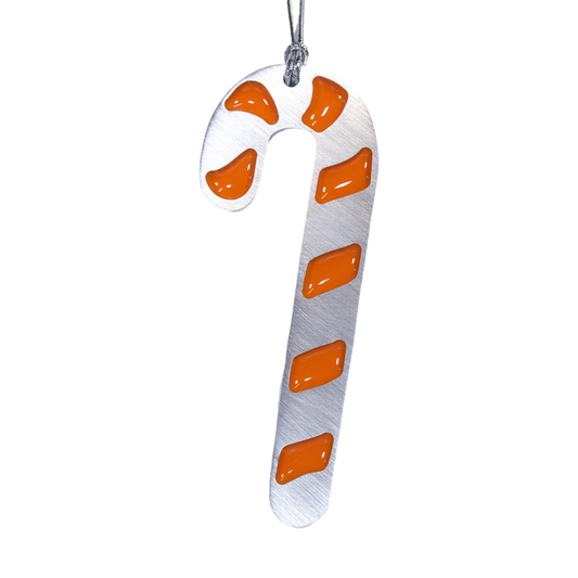 Candy Cane Christmas Ornament Orange