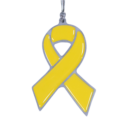 Ribbon Christmas Ornament Yellow