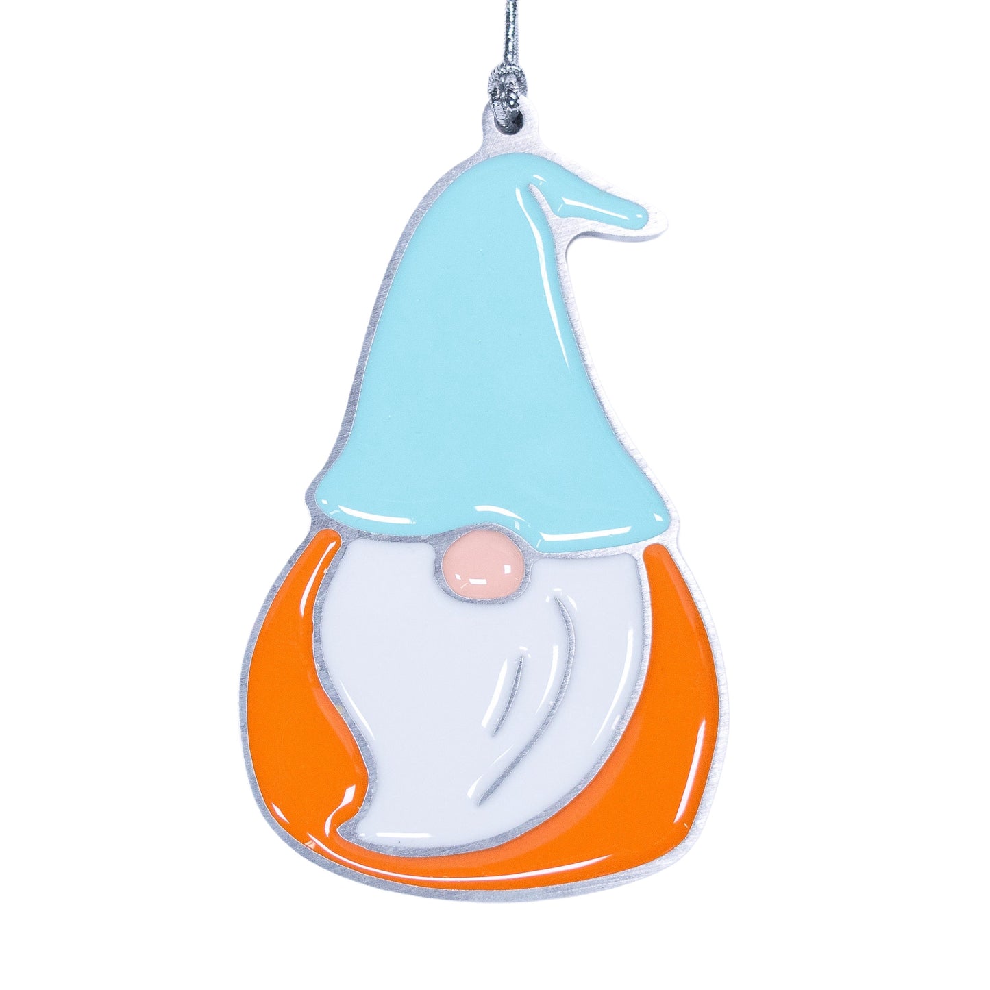 Gnome Christmas Ornament Blue Orange