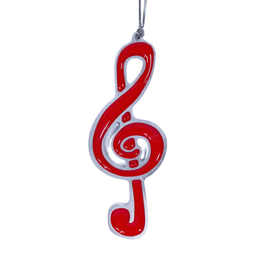 Music Christmas Ornament Red