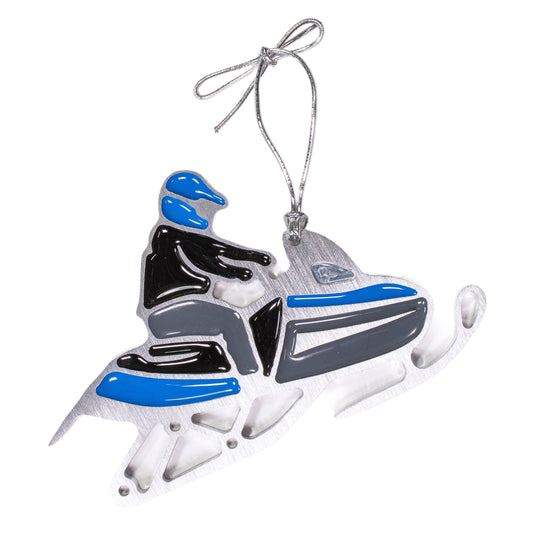 Snowmobile Ornament Blue