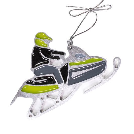 Snowmobile Ornament Green