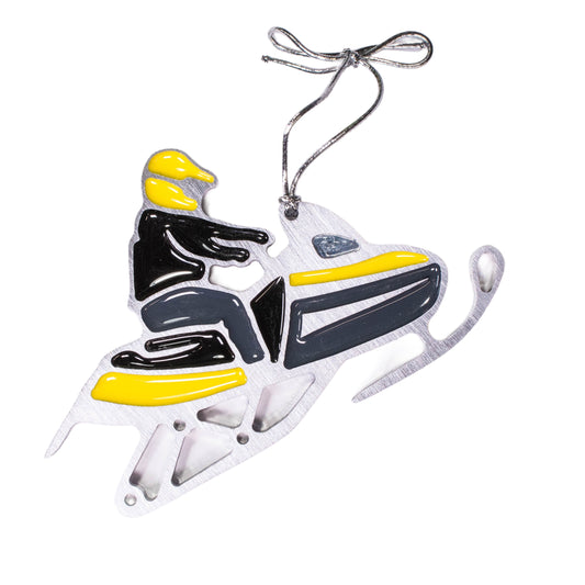 Snowmobile Ornament Yellow