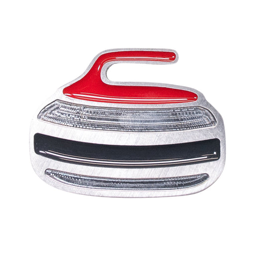 Curling Rock Magnet Red