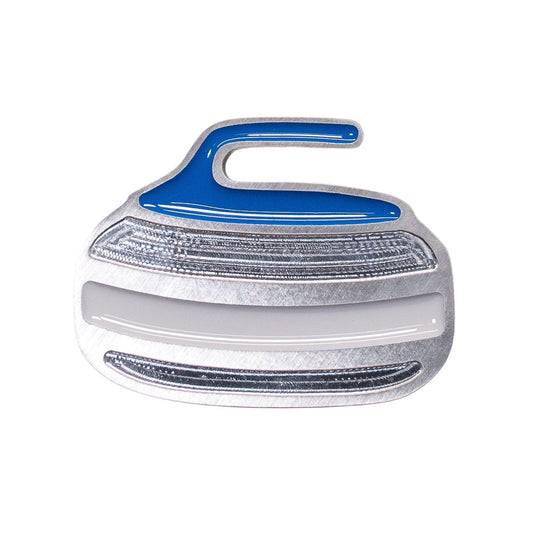 Curling Rock Magnet Blue