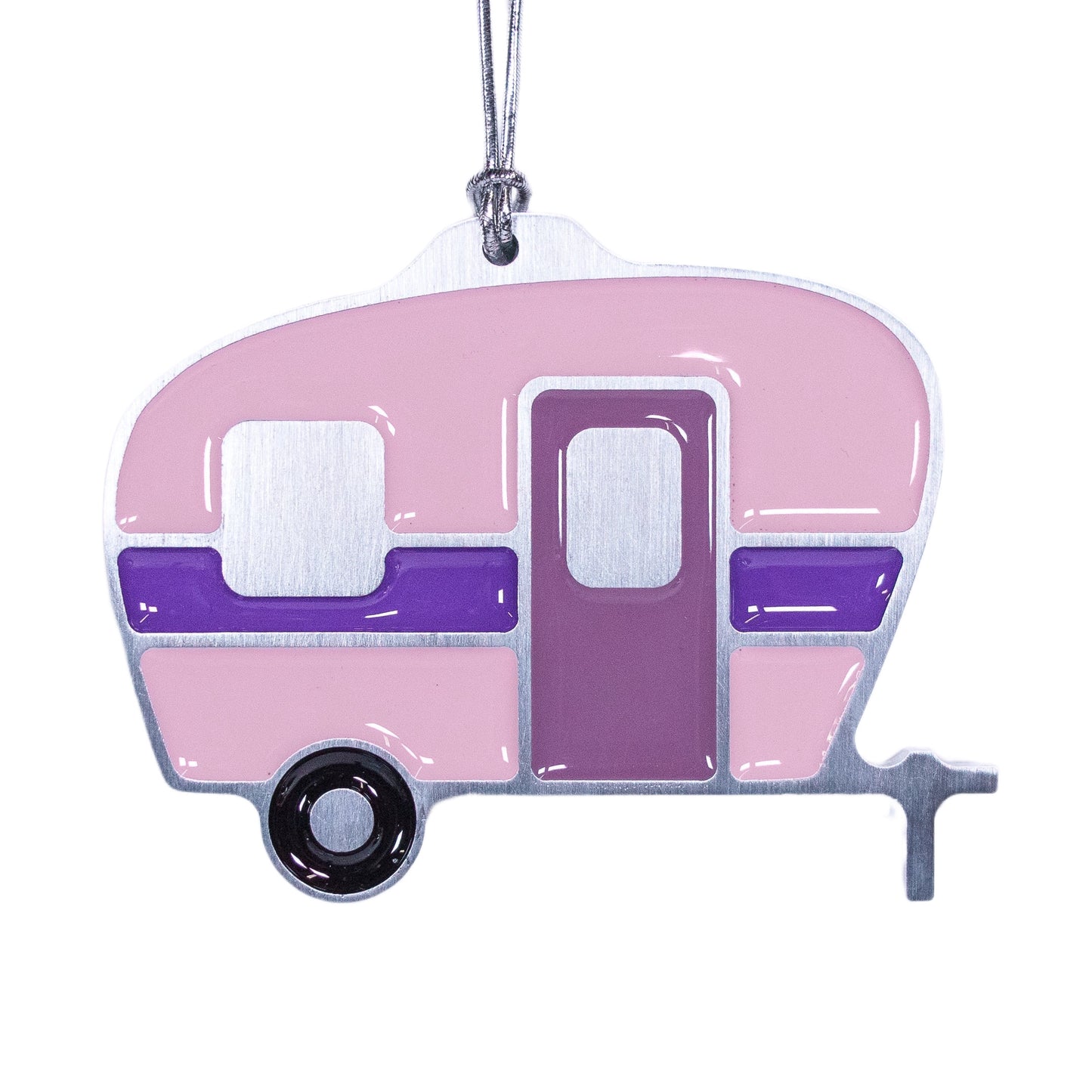 Camper Christmas Ornament Light Pink