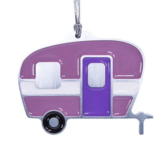 Camper Christmas Ornament Purple