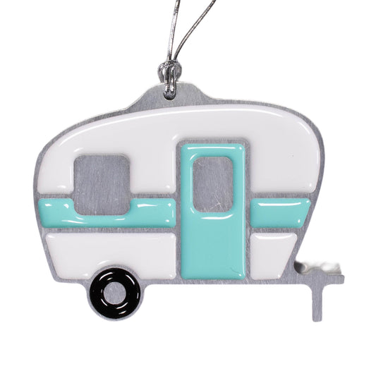 Camper Christmas Ornament Teal