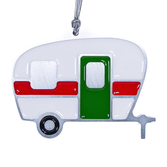 Camper Christmas Ornament White