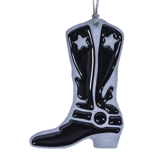 Cowboy Boot Christmas Ornament Black