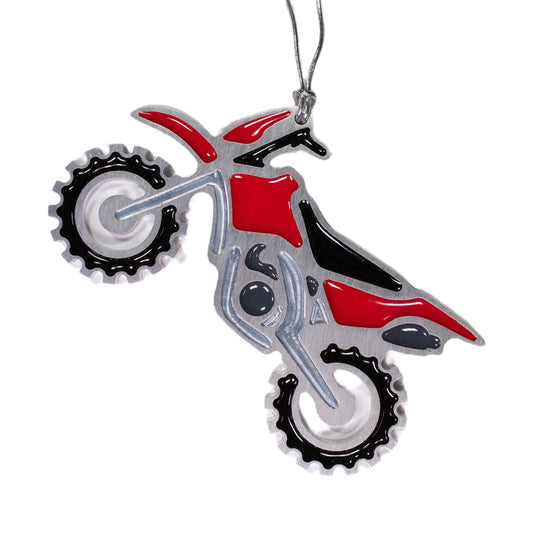 Dirt Bike Ornament Red