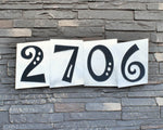 Funky House Numbers in Brushed Aluminum