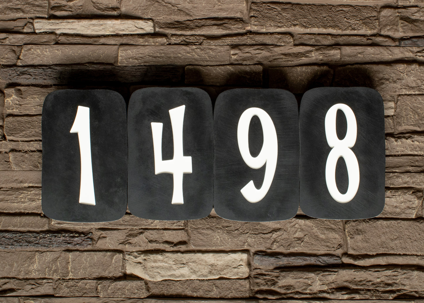 Retro House Numbers in Patina Finish