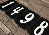 Retro House Numbers in Patina Finish