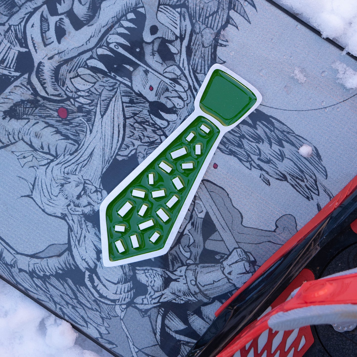 Neck Tie Snowboard Stomp Pad Green